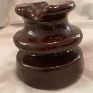 Vintage Brown Ceramic Insulator